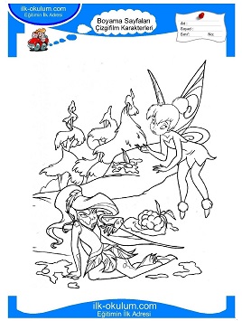 Çocuklar İçin Tinkerbell Boyama Sayfaları 